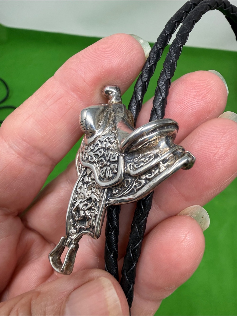 Vintage Western Horse Saddle Bolo Tie